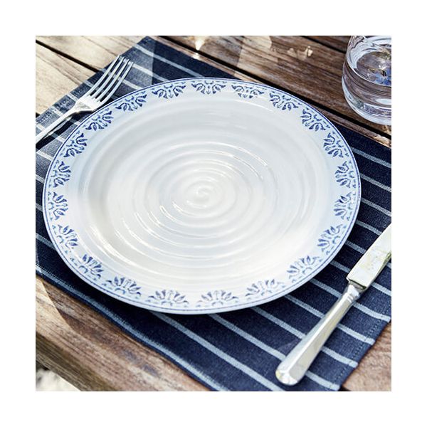 Set of 2 Blue Striped Cotton Placemats By Sophie Conran